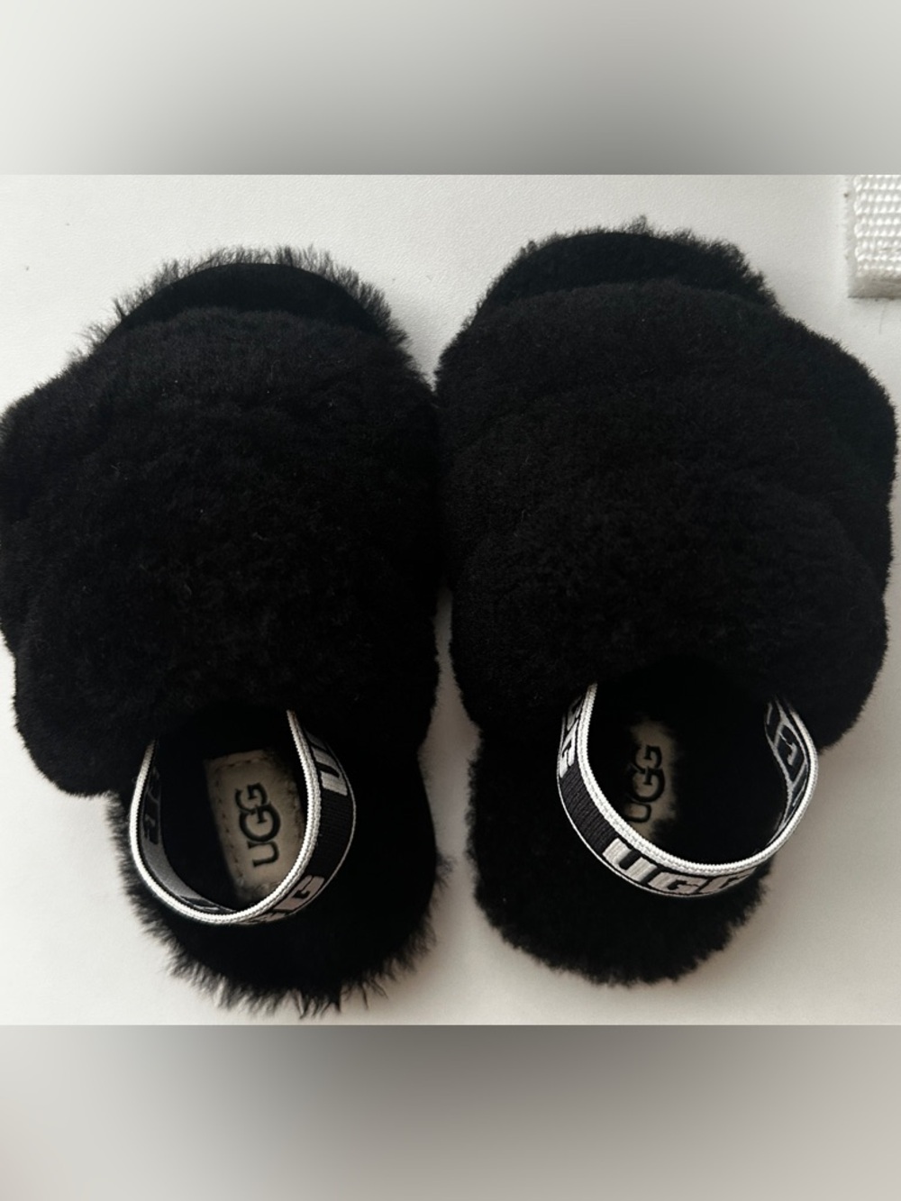 UGG Toddler Fluff Yea Slides Black Size 6